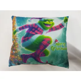 Díszpárna, párna, zöld-pink - Grincs - The Grinch - ÚJ
