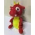 Óriás piros sárkány plüss figura, 70 cm
