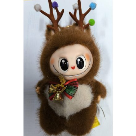 Barna karácsonyi szőrmés figura - Labubu - ÚJ