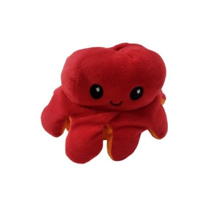 15 cm-es narancssárga-piros hangulat-polip, kiforítható polip plüss figura