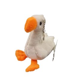   15 cm-es fehér kacsa, lúd, liba plüss figura, kulcstartós - ÚJ