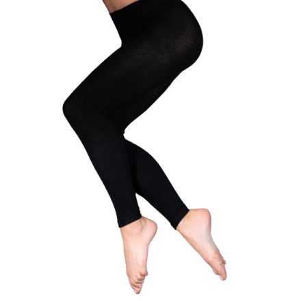 Női 2-4XL, one size fekete lábfej nélküli leggings jellegű vastagabb harisnya - Mr. Pamut - ÚJ