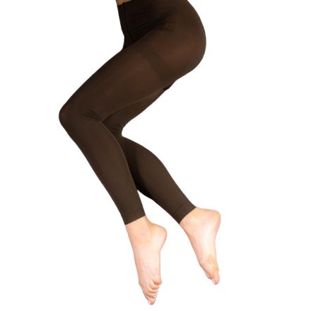 Női 2-4XL barna lábfej nélküli leggings jellegű vastagabb harisnya - Mr. Pamut - ÚJ
