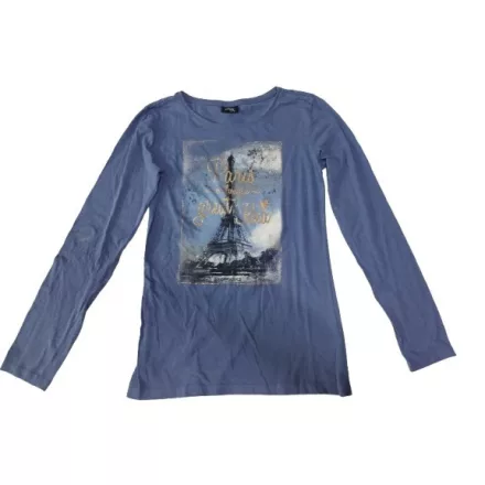 170-176-os kék Eiffel tornyos, Párizsos csillogó mintájú pamutfelső - Page one Young