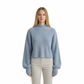Női S-es kék zsenília top, pulóver - Bershka