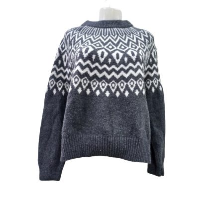 Női S-es  szürke-fehér mintás kötött pulóver - H&M