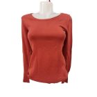 Női M-es rozsdaszínű finomkötött pulóver