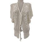 Női M-es fehér horgolt nagylyukú kardigán - Ren Moda