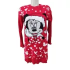 Női M-XL-es piros karácsonyi kötött hosszított pulóver - Minnie Egér - ÚJ (hibás)