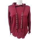 Női L-XL-es bordó kapucnis finomkötött pulóver - Blue Motion