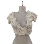 Női L-es törtfehér csipke kardigán, boleró - New Look