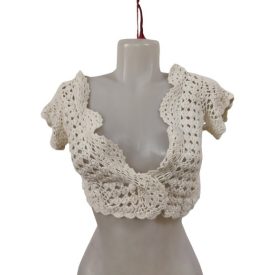 Női L-es törtfehér csipke kardigán, boleró - New Look