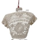 Női L-es törtfehér csipke kardigán, boleró - New Look