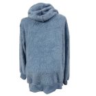 Női 3XL-es kék szőrmés kardigán 