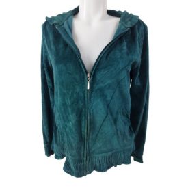   Női L-es sötétzöld plüss kardigán - Colours of the World