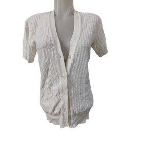Női XL-es fehér kötött rövid ujjú kardigán