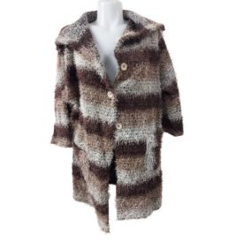 Női XL-es barna szőrmés kardigán - Armonika