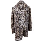 Női XL-XXL-es párducmintás szőrmés kardigán-kabát - ÚJ