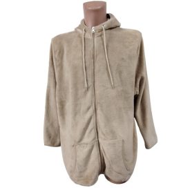   Női nagyméretű (56-58-as) drapp pihepuha plüss kardigán - Janina - ÚJ