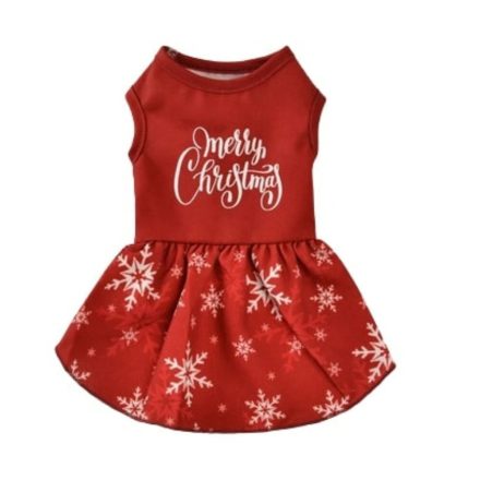 M-es piros feliratos karácsonyi ruha kiskutyára - ÚJ