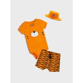   74-es narancssárga tigrises nyári fiú együttes - Sinsay - ÚJ