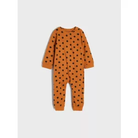   74-es mustársárga alapon fekete pöttyös hosszú ujjú rugi - Fox & Bunny - ÚJ