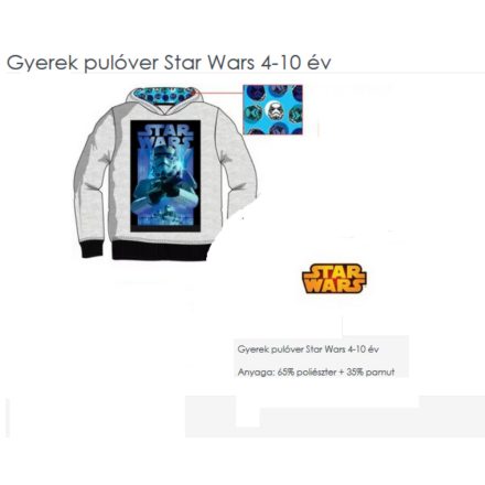 104-es szürke pulóver - Star Wars - ÚJ