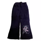 98-as sötétlila virágos polárral bélelt kordnadrág - ÚJ