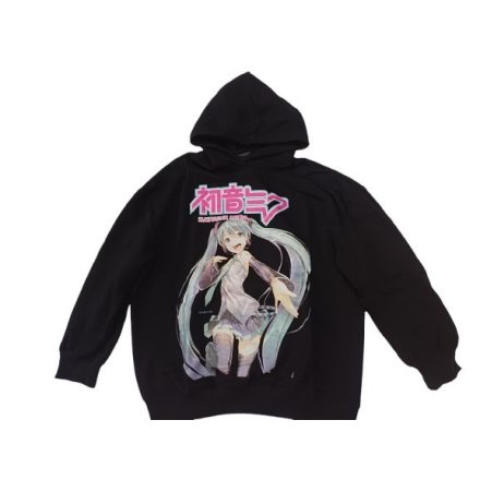 158-164-es fekete pulóver - Hatsune Miku