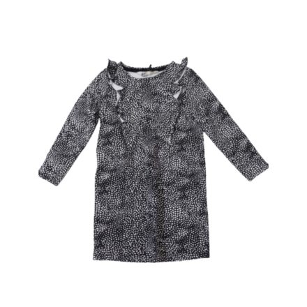 98-104-es fekete-fehér mintás fodros ruha - H&M