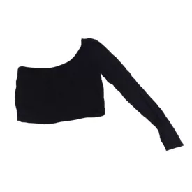 152-es fekete aszimmetrikus top jellegű pamutfelső - Shein