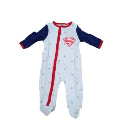 92-es fehér hosszú ujjú pamut rugi - Superman - ÚJ