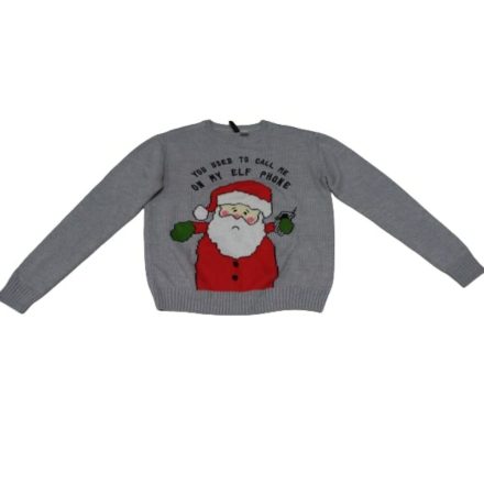 158-as szürke kötött karácsonyi pulóver fiúnak - H&M (kicsit használtabb)