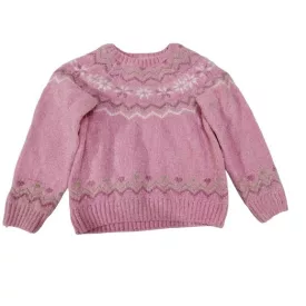128-as rózsaszín zsenília kötött pulóver - Little Kids