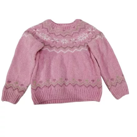 128-as rózsaszín zsenília kötött pulóver - Little Kids