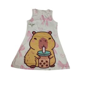   128-as fehér mintás tunika, rövid ruha - Capibara - Kapibara