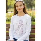 122-128-as fehér csillogó pamutfelső - Frozen - Jégvarázs - H&M