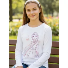   122-128-as fehér csillogó pamutfelső - Frozen - Jégvarázs - H&M