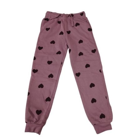 140-es lila szivecskés tréningalsó - H&M