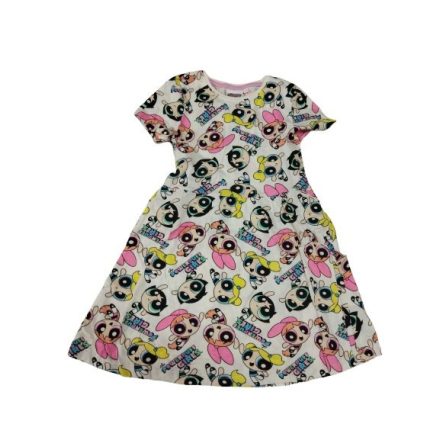 134-es fehér alapon mintás ruha - Powerpuff Girls