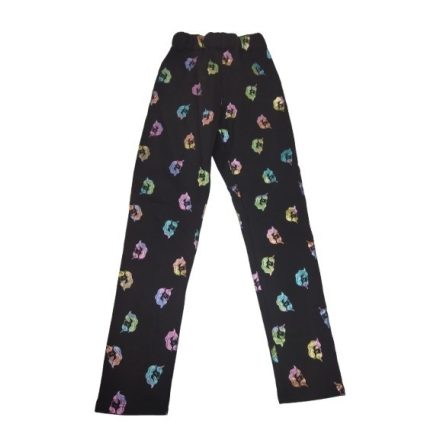 128-as fekete csillogó mintás unikornisos leggings - H&M