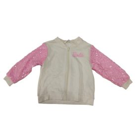   110-116-os fehér-pink flitteres ujjú kardigán - H&M - Barbie