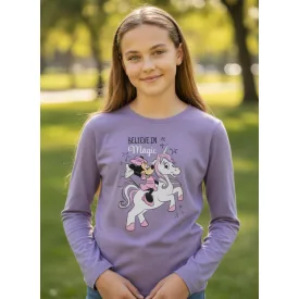   128-as lila pamutfelső - Minnie egér - Disney - Sinsay (kicsit bolyhos)