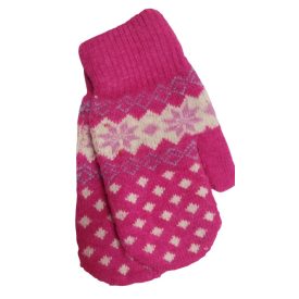   Női pink egyujjas vastag kötött kesztyű  - Aura.Via - ÚJ