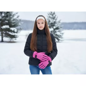 Kb 10 évesre pink ötujjas síkesztyű, orkánkesztyű  