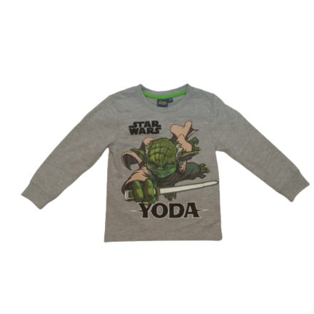 98-104-es szürke vékony pamut pulóver - Yoda - Star wars - ÚJ