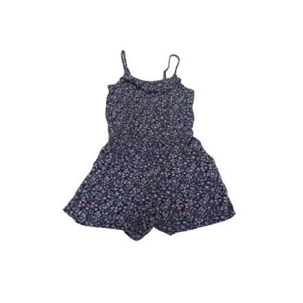 134-es fekete alapon fehérapróvirágos playsuit - H&M