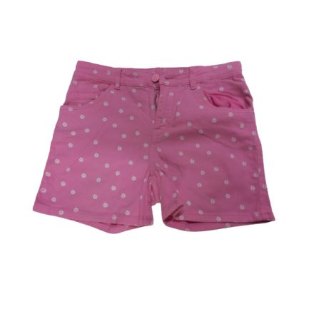 146-152-es rózsaszín virágos farmer short, rövidnadrág - In Extenso