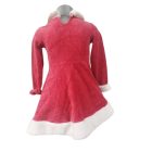 98-104-es piros szőrmeszegélyes karácsonyi ruha, mikulás ruha