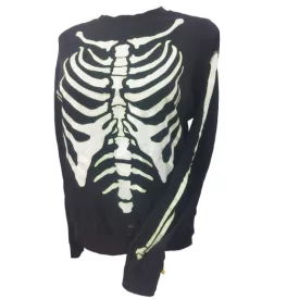 158-as fekete csontvázas vékony pulóver - H&M - Halloween